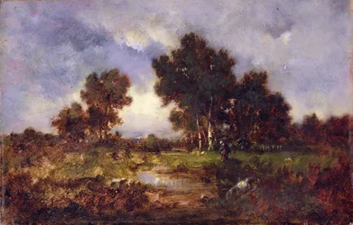 Alberi e piscina, c.1845